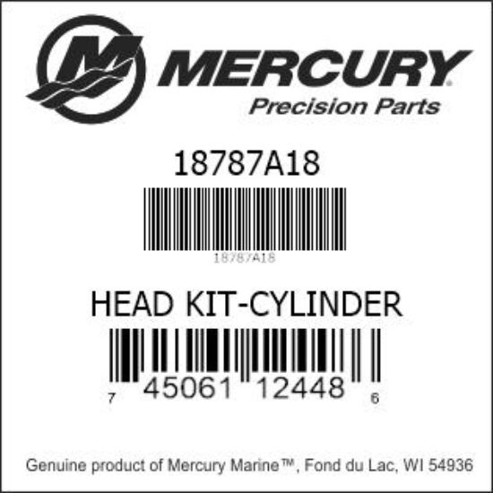 Bar codes for Mercury Marine part number 18787A18