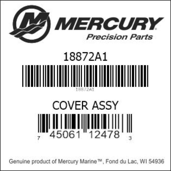 Bar codes for Mercury Marine part number 18872A1