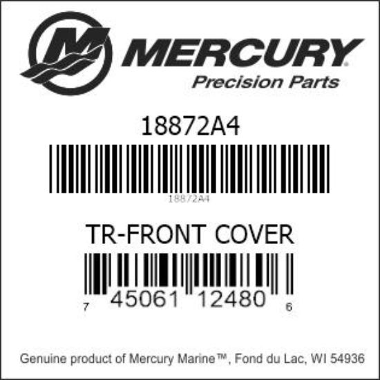 Bar codes for Mercury Marine part number 18872A4