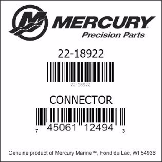 Bar codes for Mercury Marine part number 22-18922