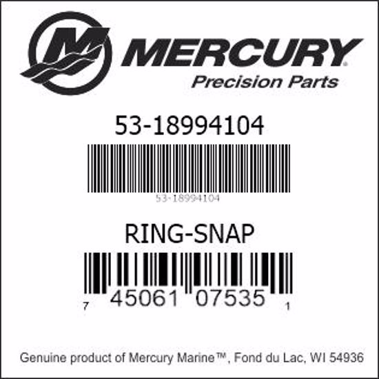 Bar codes for Mercury Marine part number 53-18994104
