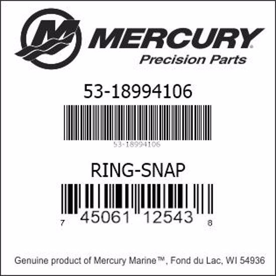 Bar codes for Mercury Marine part number 53-18994106