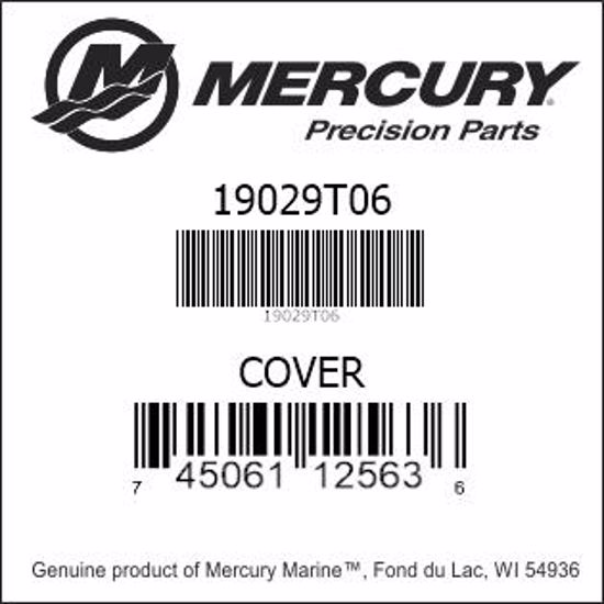Bar codes for Mercury Marine part number 19029T06