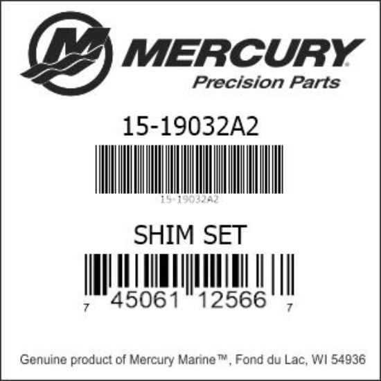Bar codes for Mercury Marine part number 15-19032A2