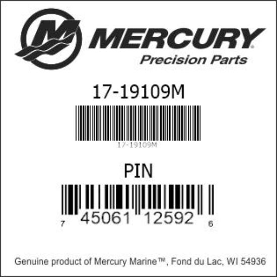 Bar codes for Mercury Marine part number 17-19109M