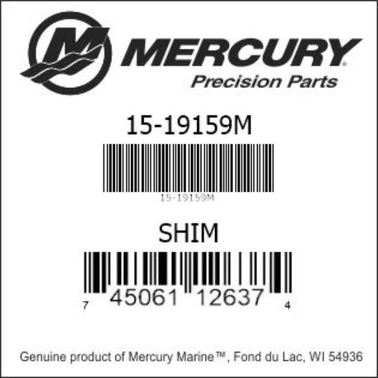 Bar codes for Mercury Marine part number 15-19159M