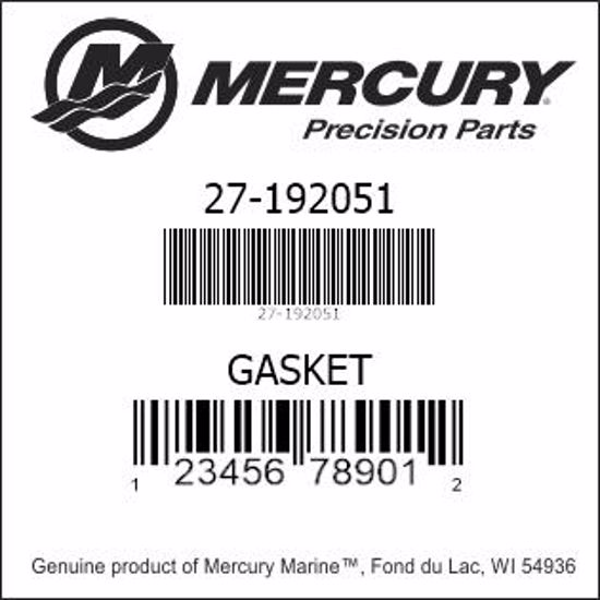 Bar codes for Mercury Marine part number 27-192051