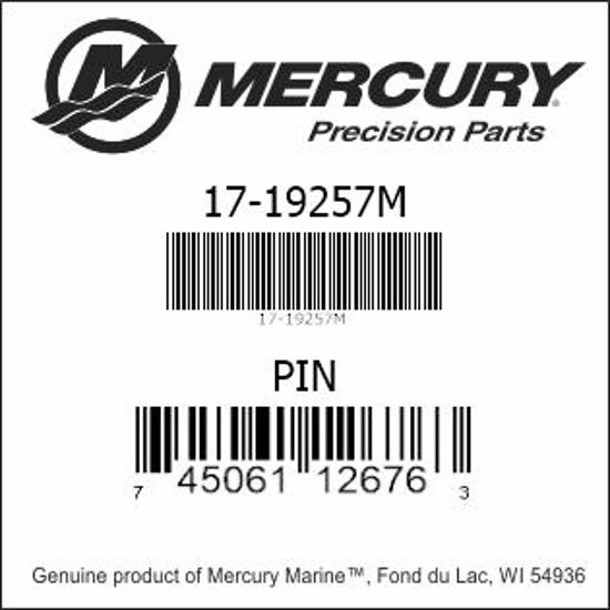 Bar codes for Mercury Marine part number 17-19257M