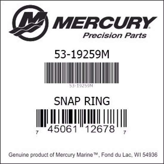 Bar codes for Mercury Marine part number 53-19259M