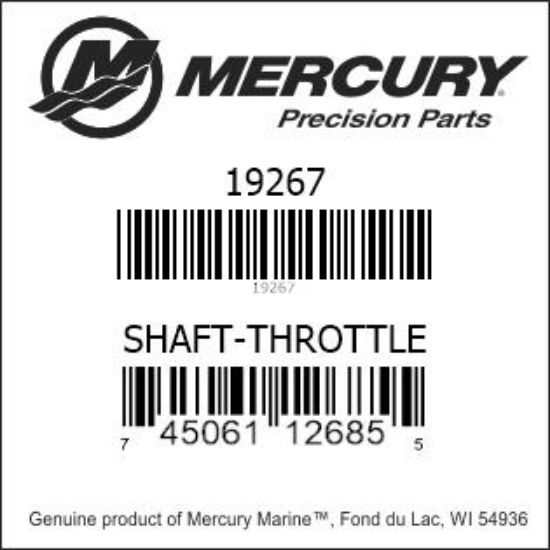 Bar codes for Mercury Marine part number 19267