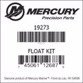 Bar codes for Mercury Marine part number 19273
