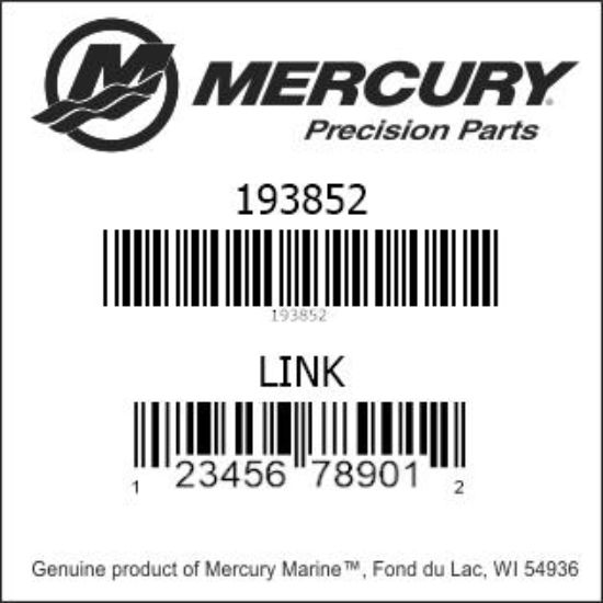 Bar codes for Mercury Marine part number 193852