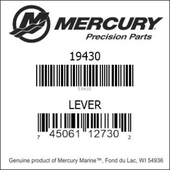Bar codes for Mercury Marine part number 19430