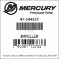 Bar codes for Mercury Marine part number 47-19453T