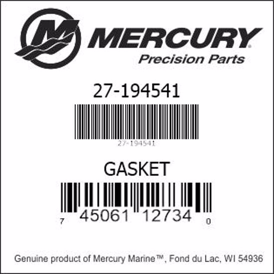 Bar codes for Mercury Marine part number 27-194541