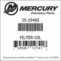 Bar codes for Mercury Marine part number 35-19485