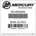 Bar codes for Mercury Marine part number 48-19640A40