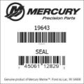 Bar codes for Mercury Marine part number 19643