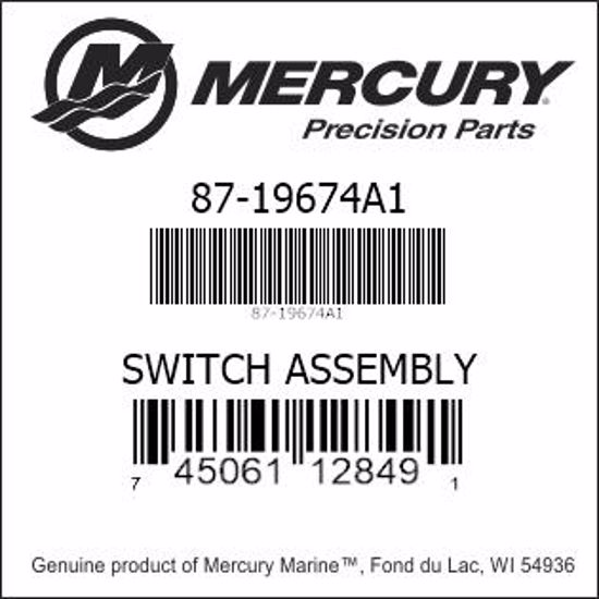 Bar codes for Mercury Marine part number 87-19674A1