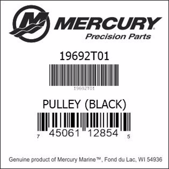 Bar codes for Mercury Marine part number 19692T01