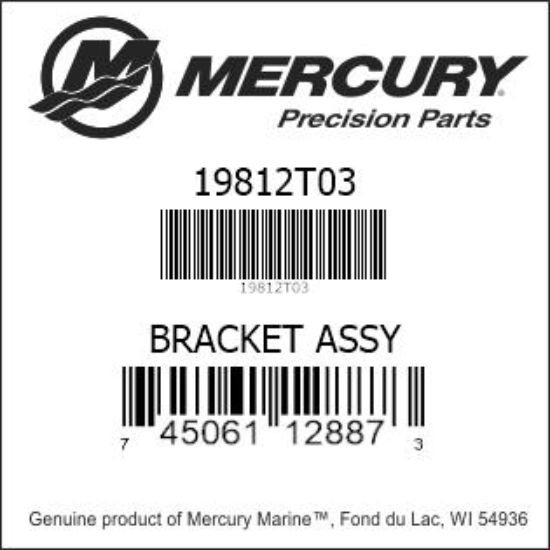 Bar codes for Mercury Marine part number 19812T03
