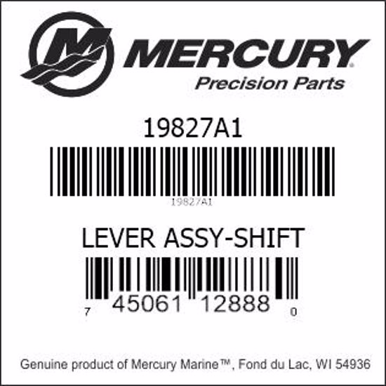 Bar codes for Mercury Marine part number 19827A1