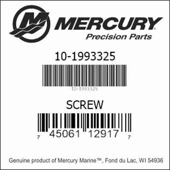 Bar codes for Mercury Marine part number 10-1993325