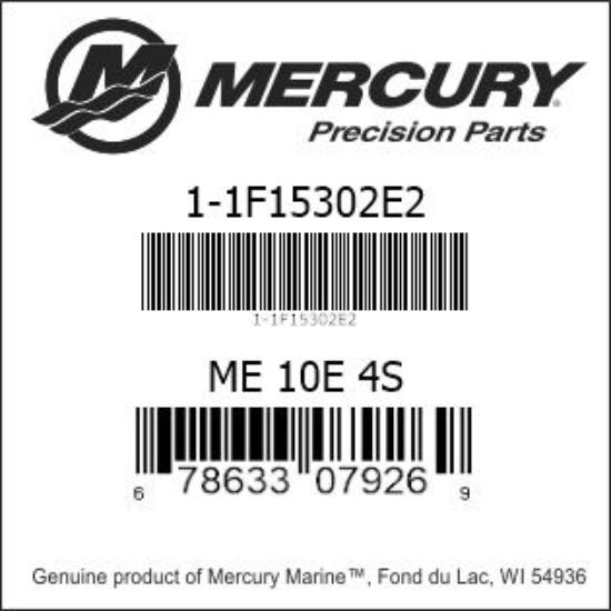 Bar codes for Mercury Marine part number 1-1F15302E2
