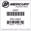 Bar codes for Mercury Marine part number 20007