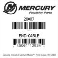 Bar codes for Mercury Marine part number 20007