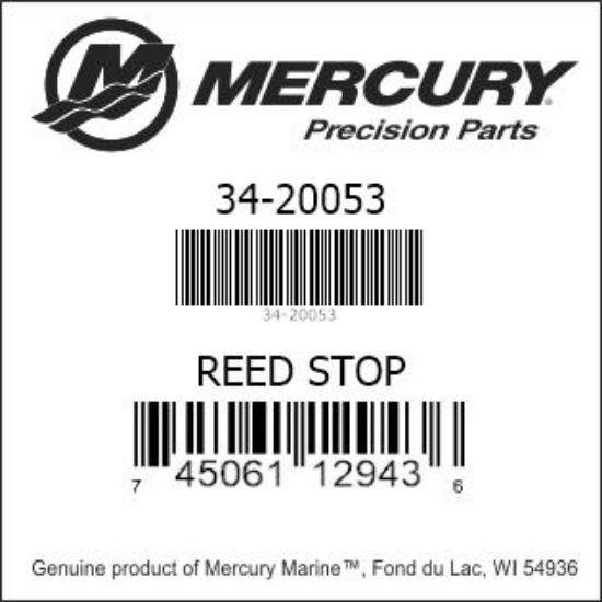 Bar codes for Mercury Marine part number 34-20053