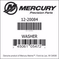 Bar codes for Mercury Marine part number 12-20084