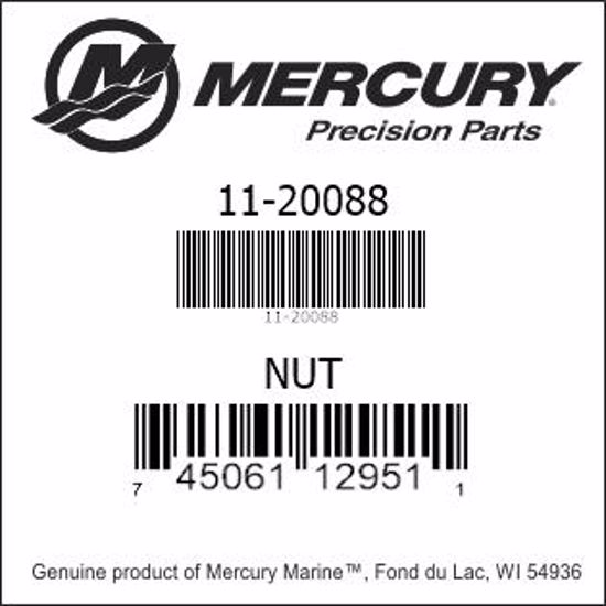 Bar codes for Mercury Marine part number 11-20088