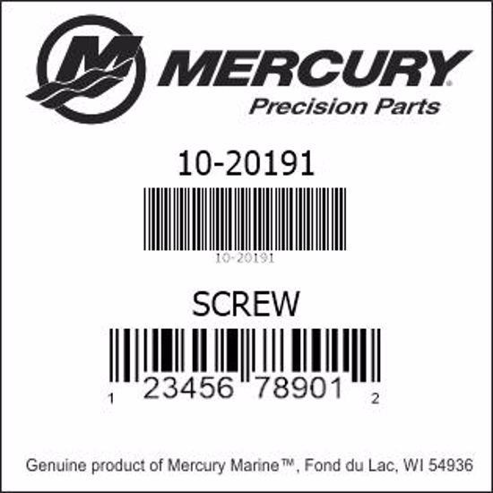 Bar codes for Mercury Marine part number 10-20191