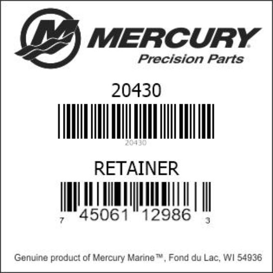 Bar codes for Mercury Marine part number 20430