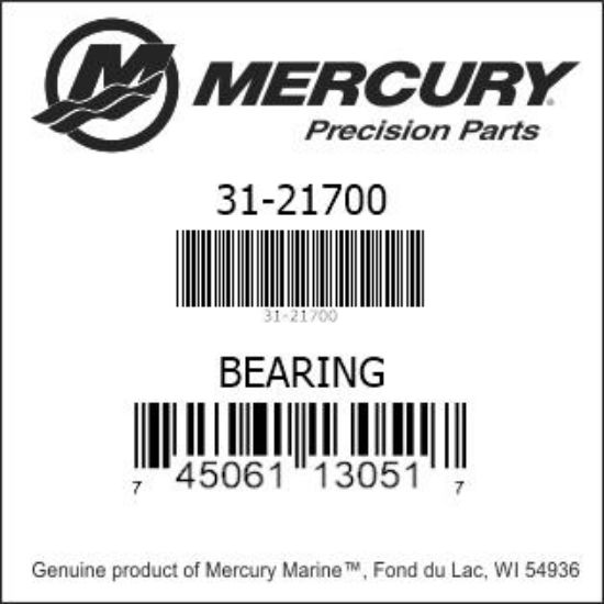 Bar codes for Mercury Marine part number 31-21700