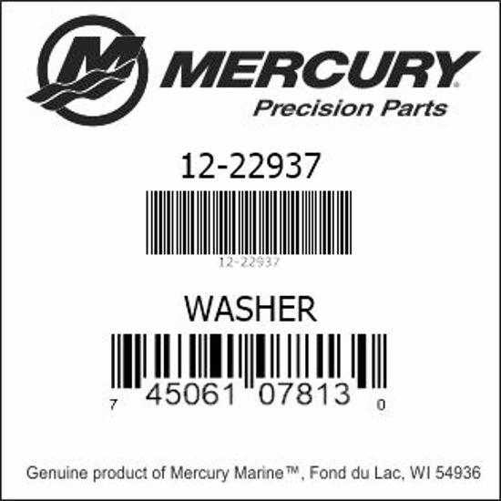 Bar codes for Mercury Marine part number 12-22937