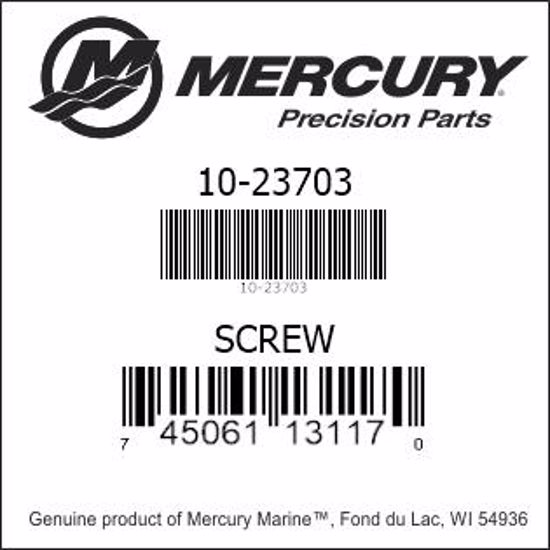 Bar codes for Mercury Marine part number 10-23703
