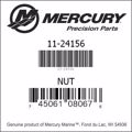Bar codes for Mercury Marine part number 11-24156