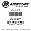 Bar codes for Mercury Marine part number 424-2422