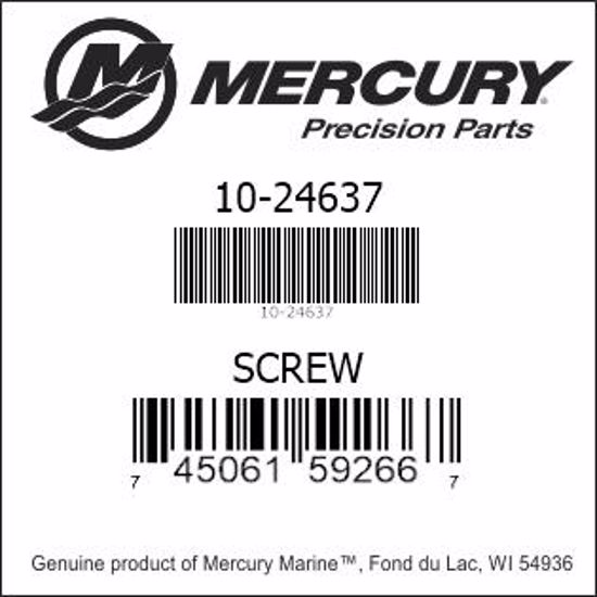 Bar codes for Mercury Marine part number 10-24637