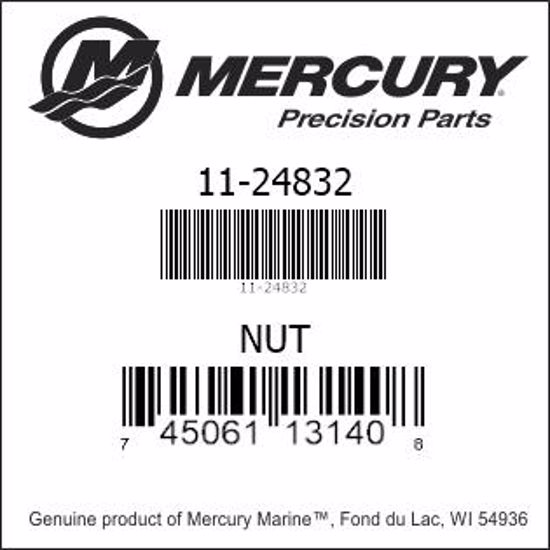 Bar codes for Mercury Marine part number 11-24832