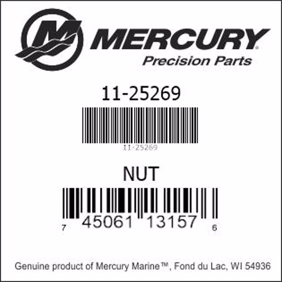 Bar codes for Mercury Marine part number 11-25269