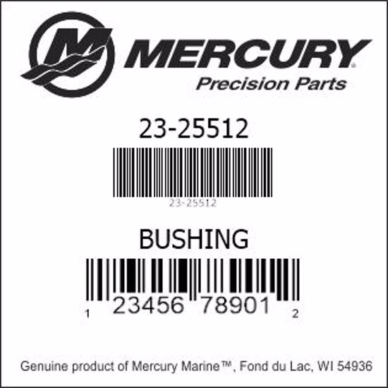 Bar codes for Mercury Marine part number 23-25512