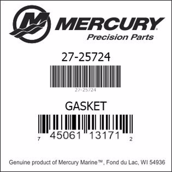 Bar codes for Mercury Marine part number 27-25724
