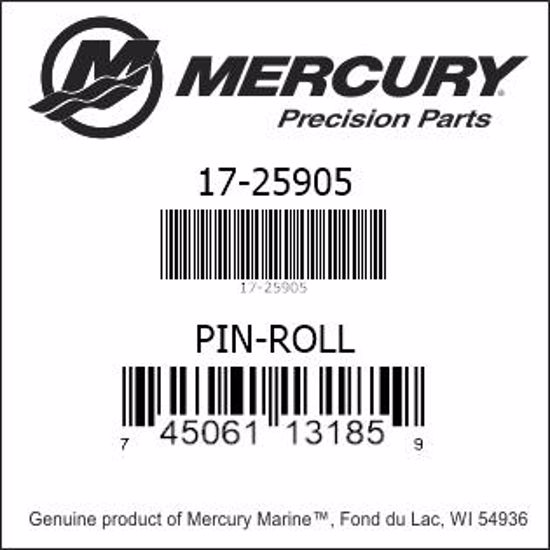 Bar codes for Mercury Marine part number 17-25905