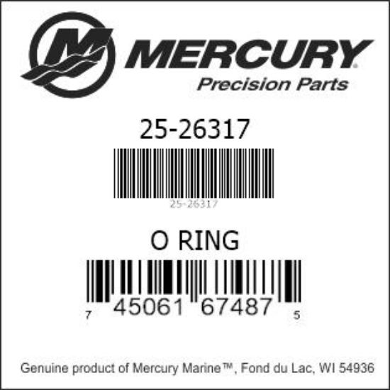Bar codes for Mercury Marine part number 25-26317