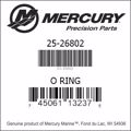 Bar codes for Mercury Marine part number 25-26802