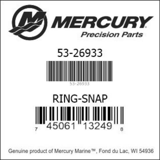 Bar codes for Mercury Marine part number 53-26933