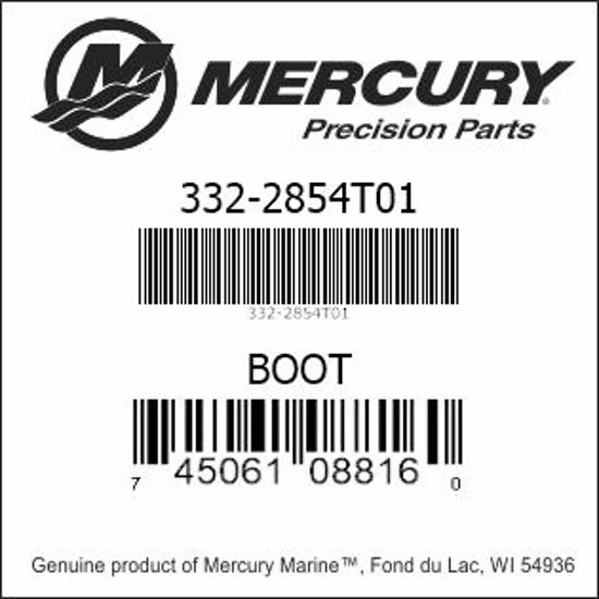 Bar codes for Mercury Marine part number 332-2854T01